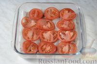 Минтай, запечённый с помидорами и сыром