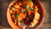 Кролик, тушенный с овощами и томатным соком (в казане)