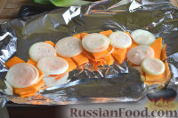 Осетр, запеченный в духовке, с овощами