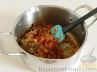 Густой суп "Бефстроганов" с макаронами и грибами