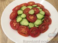Салат из картофеля, помидоров и огурцов
