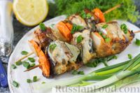 Шашлык из рыбы, с яблочным соусом